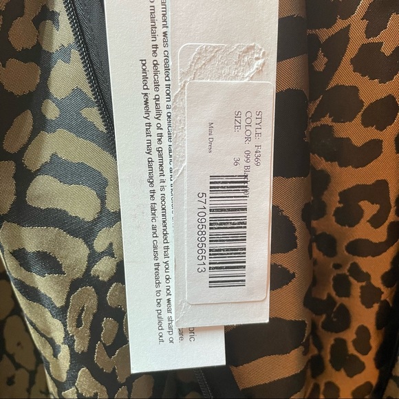 NWT Ganni Sz 38 Leopard print mini dress - Picture 3 of 4